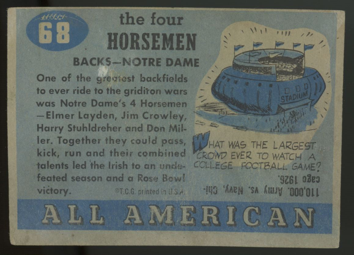 1955 Topps All American The Four Horsemen #68 P/F