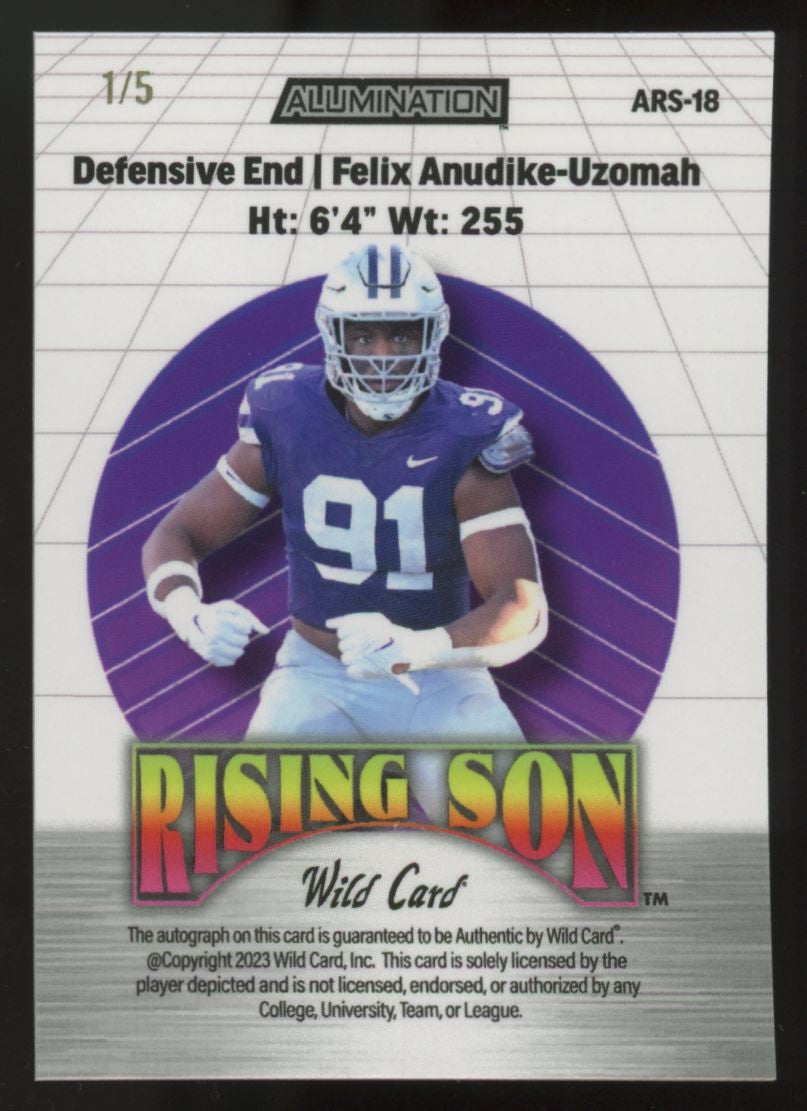 2023 Wild Card Alumination Felix Anudike-Uzomah Rising Son Auto /5 #ARS-18