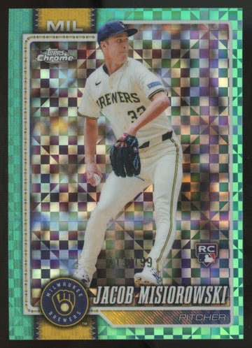 2026 Topps Chrome Jacob Misiorowski RC Aqua X-Fractor /199 #196