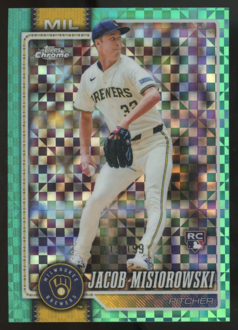 2026 Topps Chrome Jacob Misiorowski RC Aqua X-Fractor /199 #196