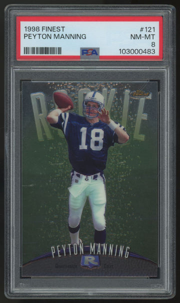 1998 Topps Finest Peyton Manning RC #121 PSA 8