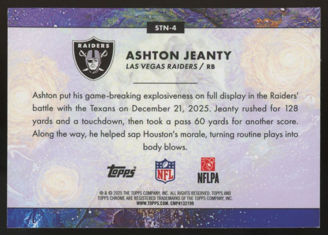 2025 Topps Chrome Cosmic Ashton Jeanty RC  Stars In The Night #STN-4