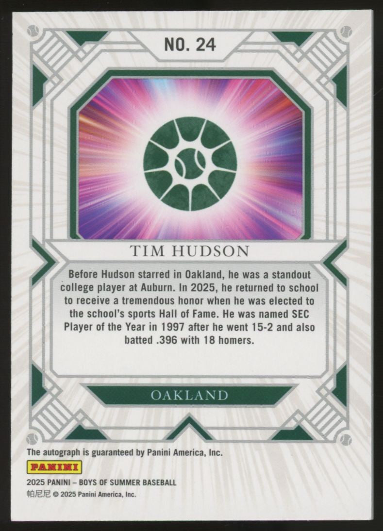 2025 Panini Boys of Summer Tim Hudson Fan Favorites Auto /99 #24