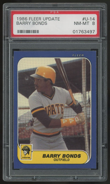 1986 Fleer Update Barry Bonds RC #U-14 PSA 8 *497