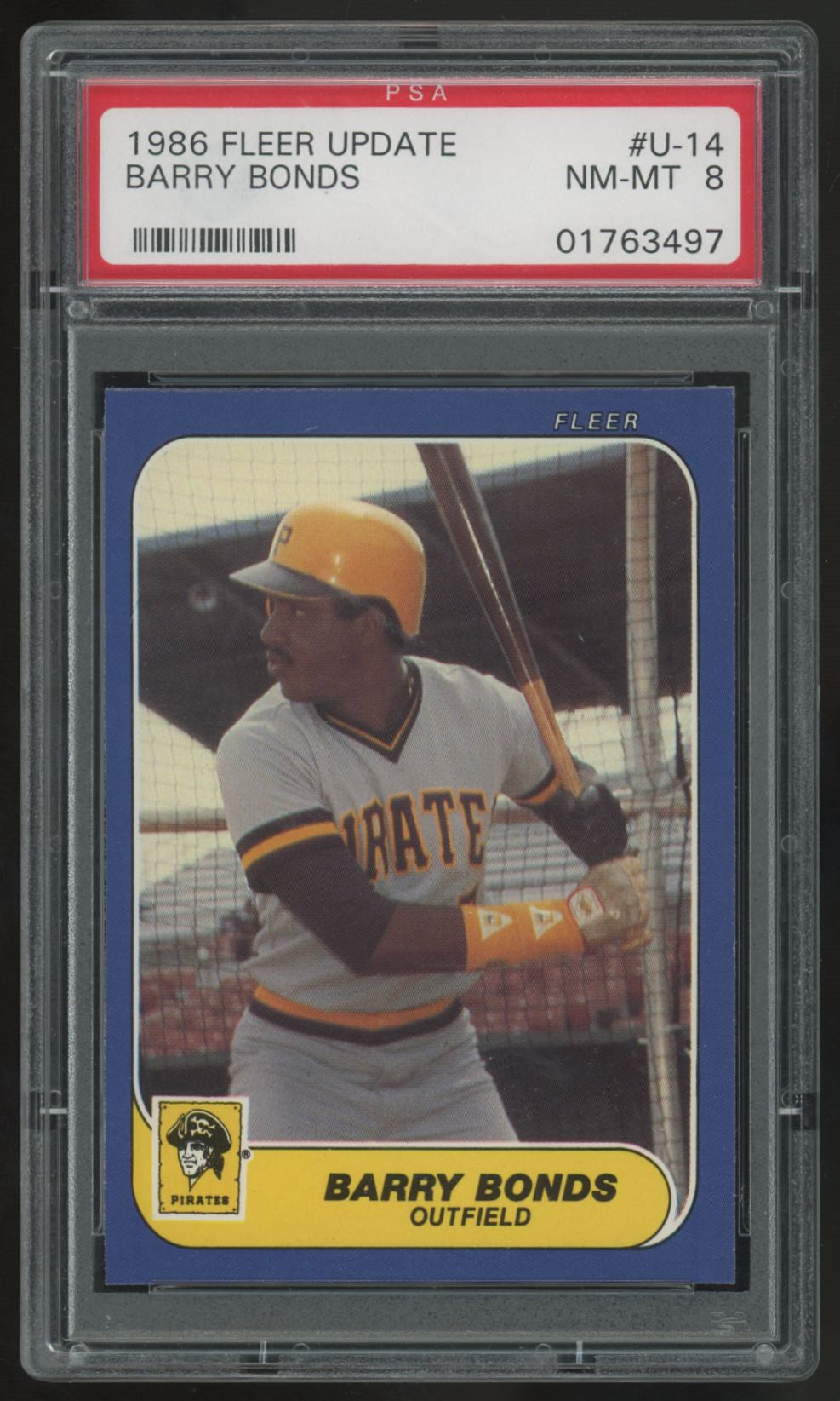 1986 Fleer Update Barry Bonds RC #U-14 PSA 8 *497