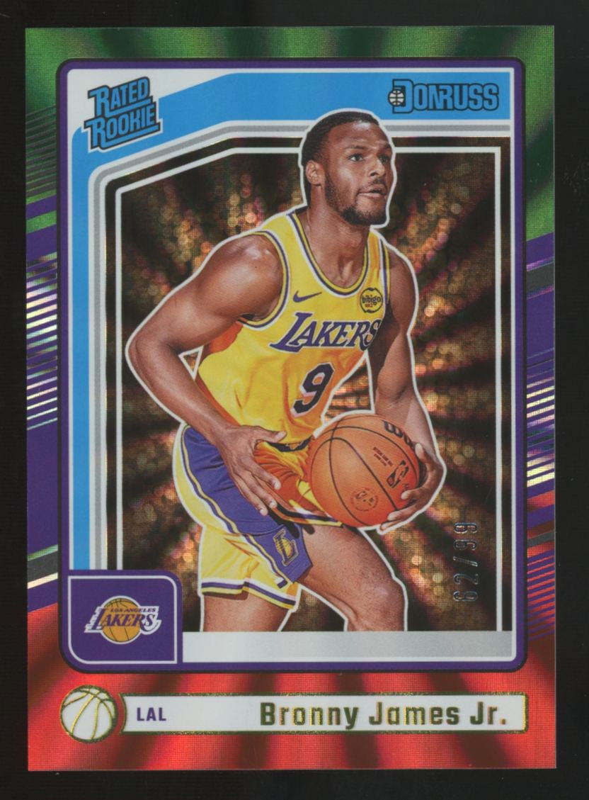2024-25 Donruss Bronny James Jr. RC Rated Rookie Holo Red/Green Laser /99 #243