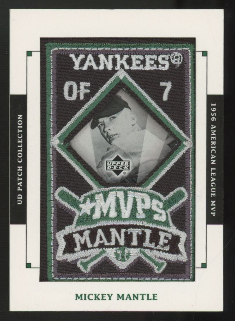 2003 Upper Deck Patch Collection Mickey Mantle Manufactured MVP Patch #MVP-7