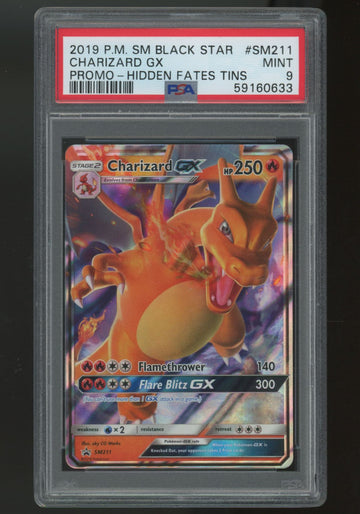 2019 Pokemon Charizard GX Hidden Fates Promo #SM211 PSA 9