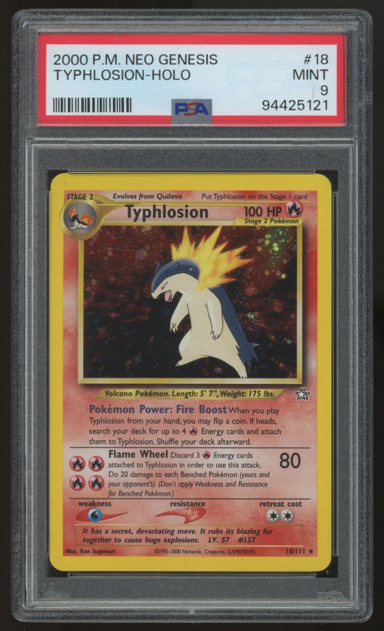 2000 Pokemon Typhlosion Neo Genesis Holo #18 PSA 9