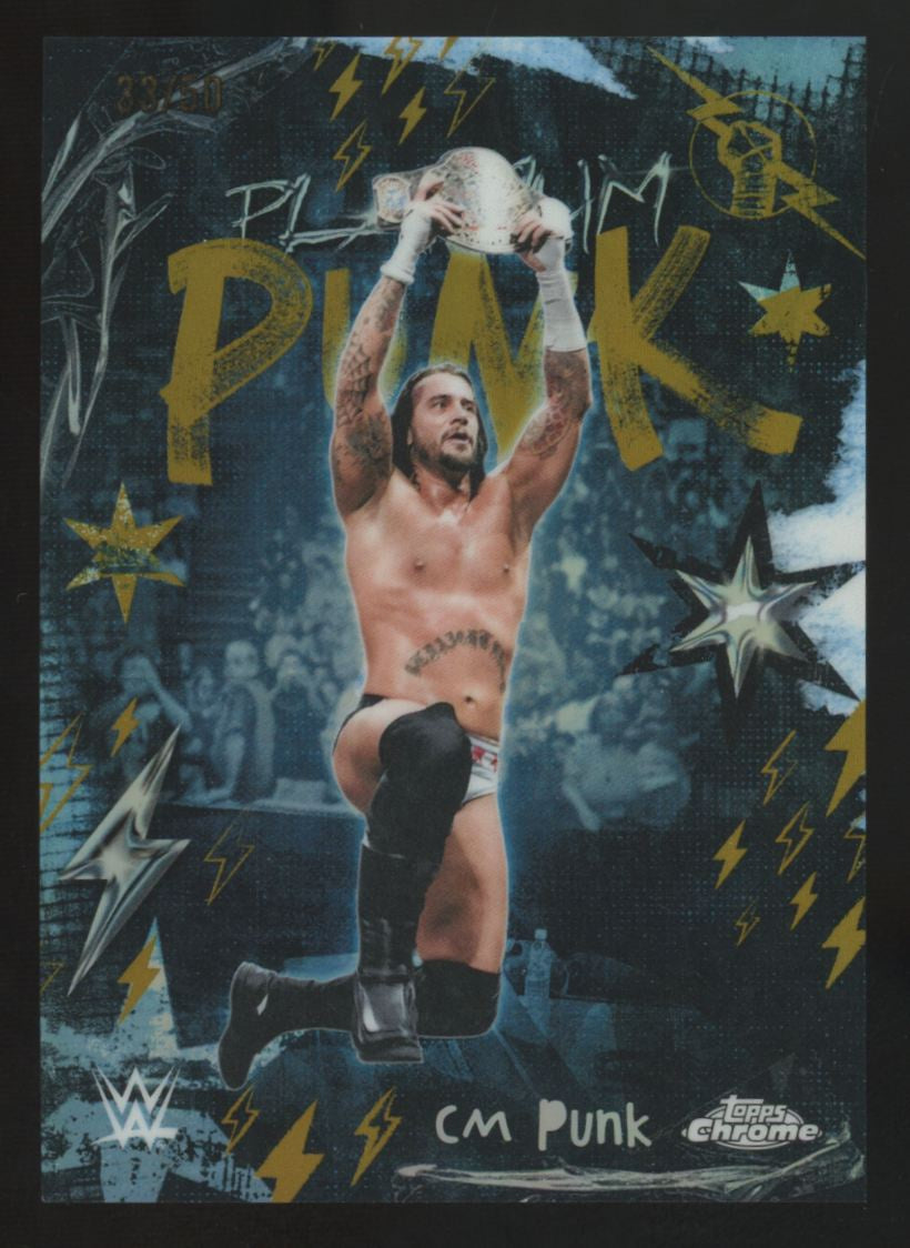 2026 Topps Chrome WWE CM Punk Gold Platinum Punk /50 #PLP-2