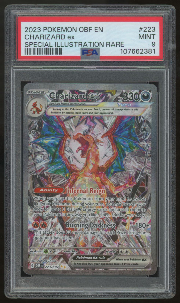 2023 Pokemon Charizard ex Obsidian Flames SIR #223 PSA 9 (B)