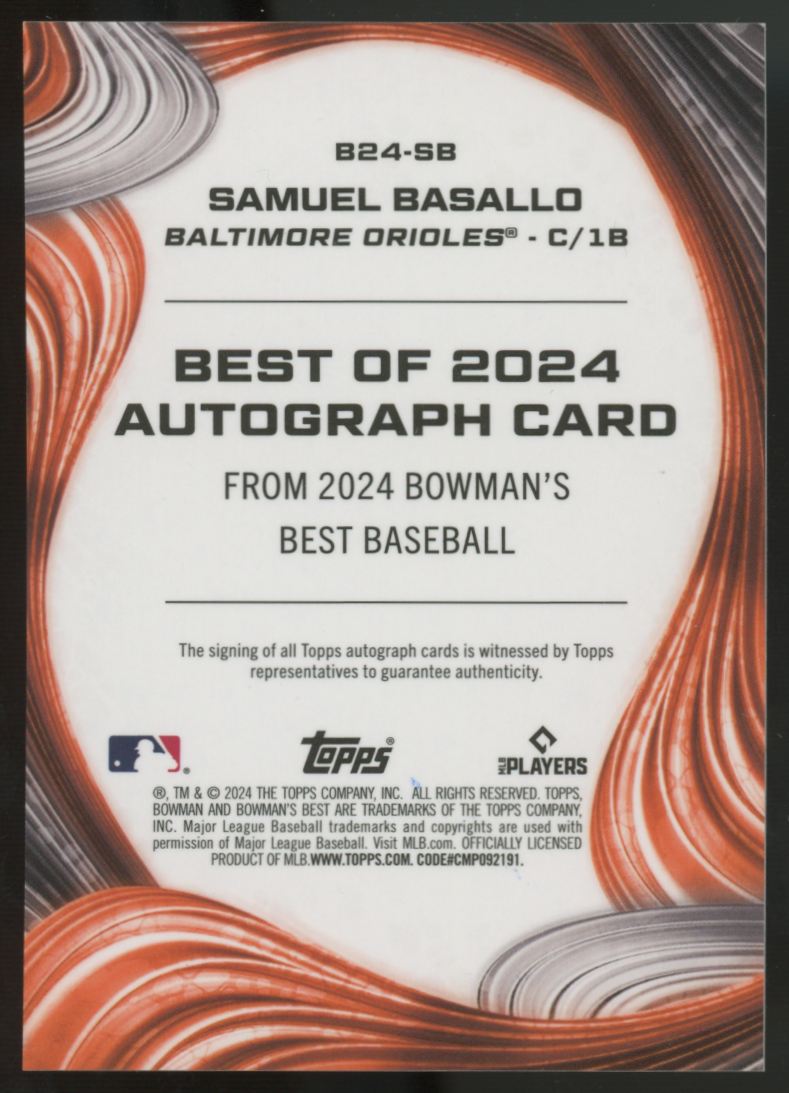 2024 Bowman's Best Samuel Basallo Auto #B24-SB