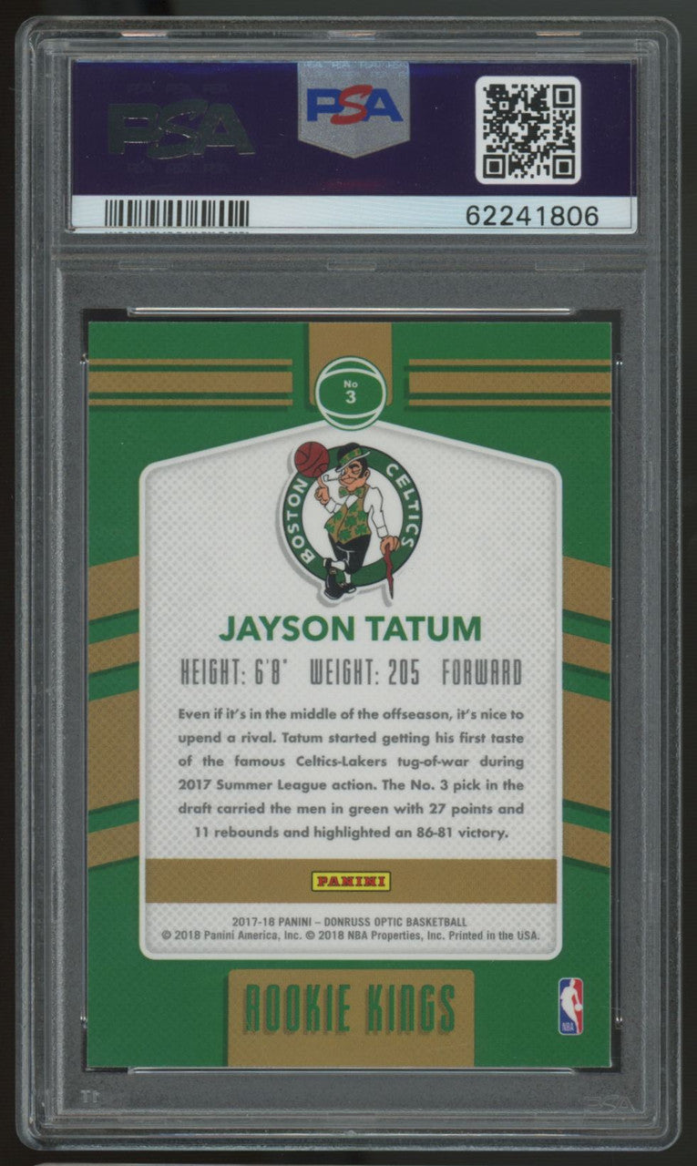 2017/18 Donruss Optic Jayson Tatum Rookie Kings #3 PSA 10