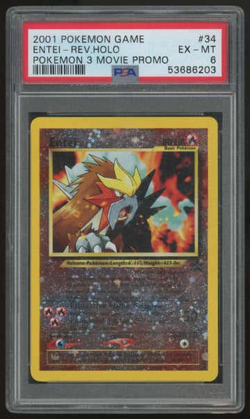 2001 Pokemon Entei Reverse Holo Movie Promo #24 PSA 6