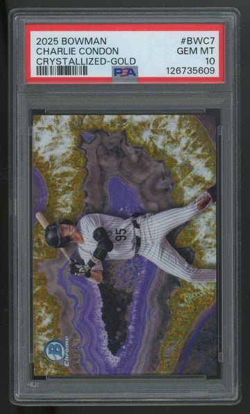 2025 Bowman Charlie Condon Crystalized Gold /50 #BWC-7 PSA 10