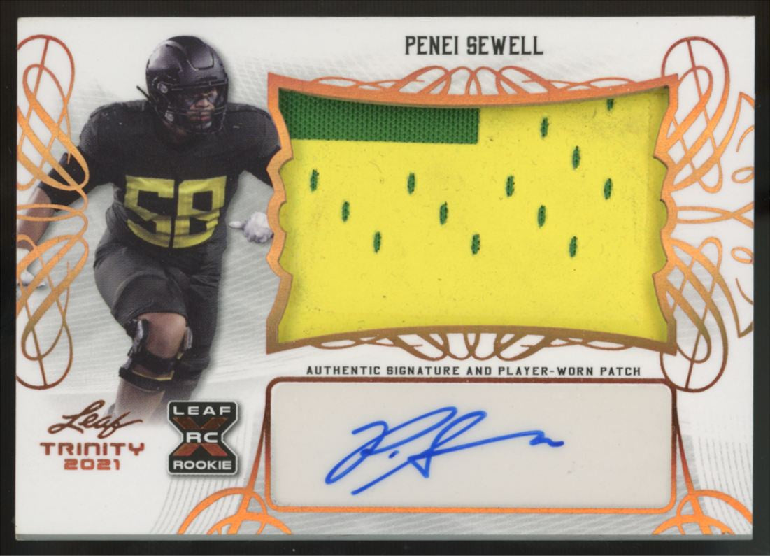 2021 Leaf Trinity Penei Sewell RC Patch Auto RPA Bronze #PA-PS1