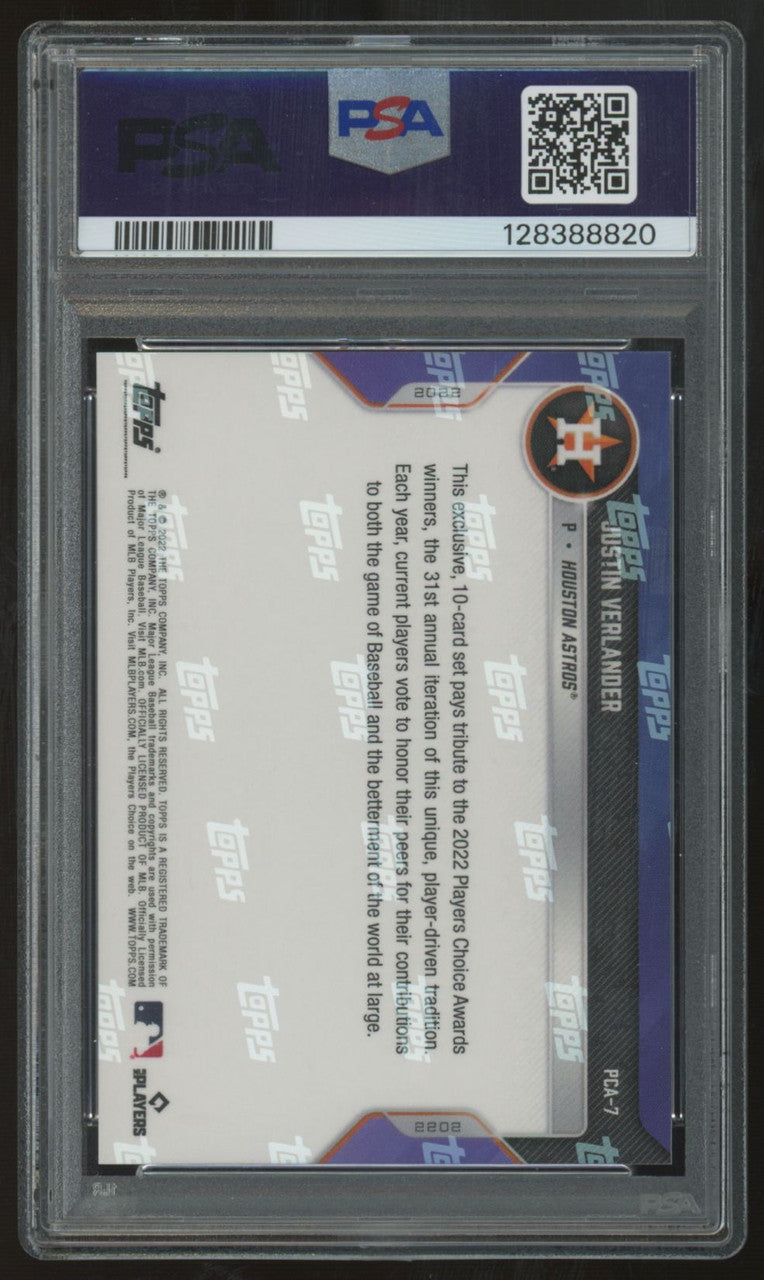 2022 Topps Now Justin Verlander Player's Choice Awards #PCA-7 PSA 10