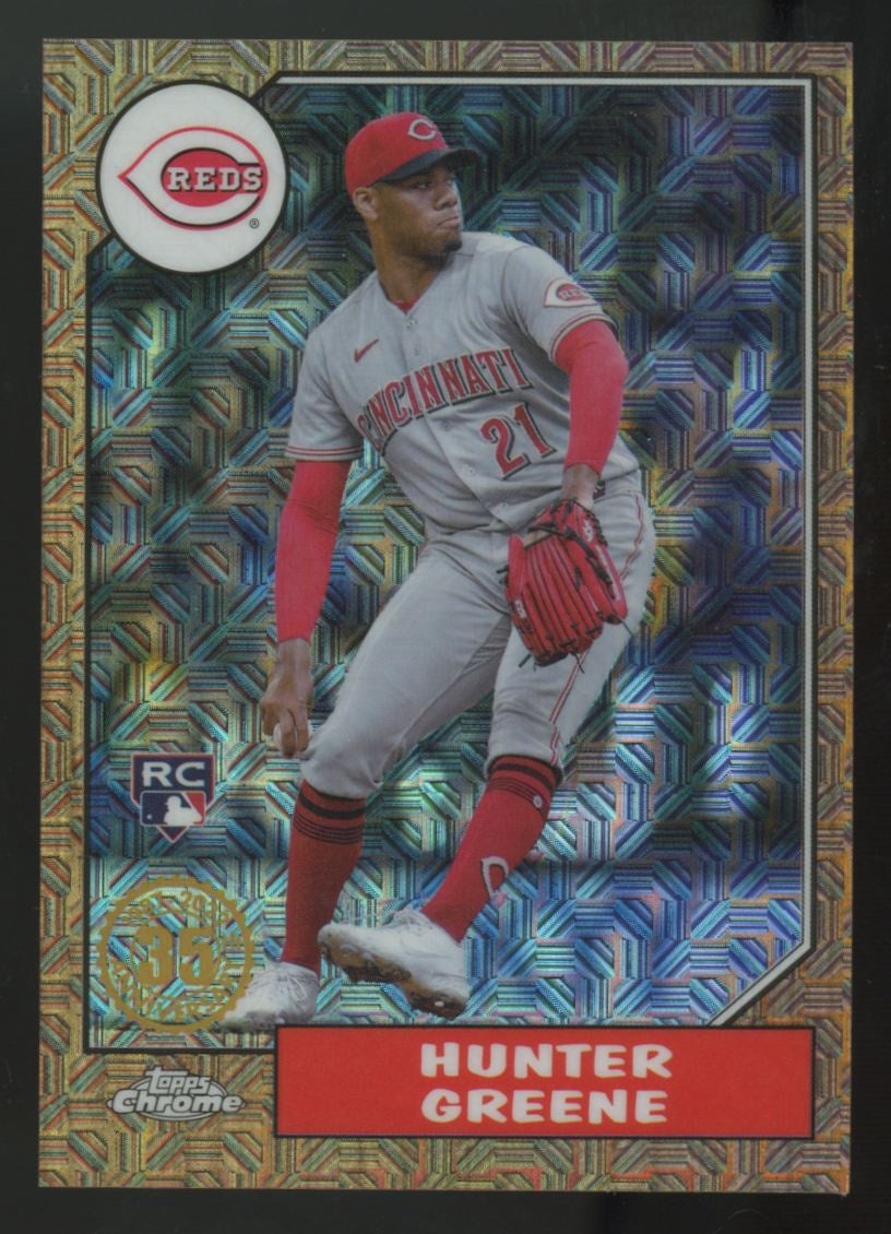 2022 Topps Update Hunter Greene RC Chrome '87 Orange Refractor /25 #T87C-52