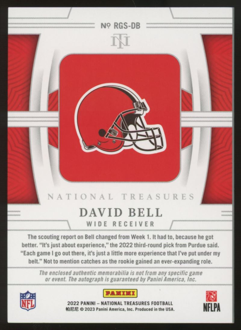 2022 National Treasures David Bell RC Dual Patch Auto RPA /99 #RGS-DB