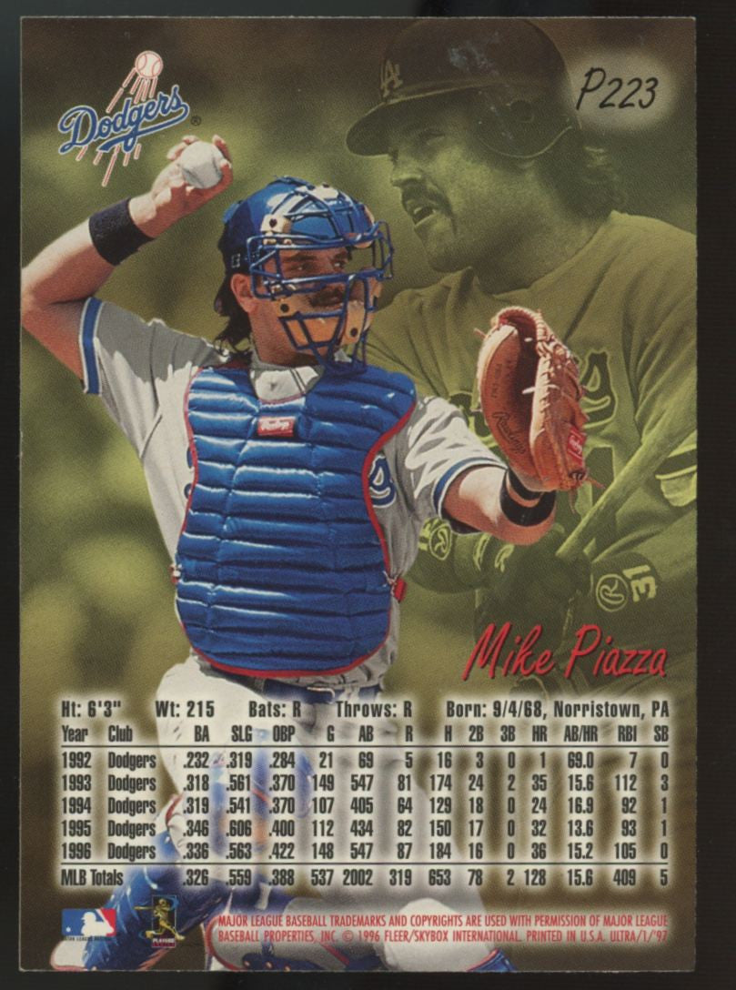 1996 Fleer Ultra Mike Piazza Platinum Medallion Edition #P223