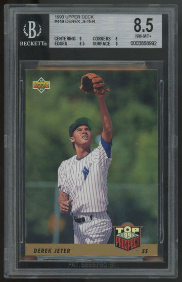 1993 Upper Deck Derek Jeter RC Top Prospect #449 BGS 8.5