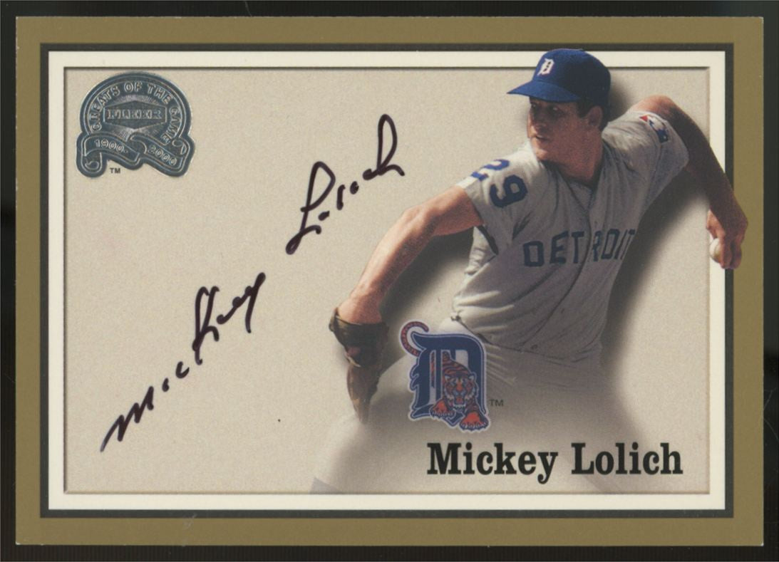 2000 Fleer Greats Of The Game Mickey Lolich Auto