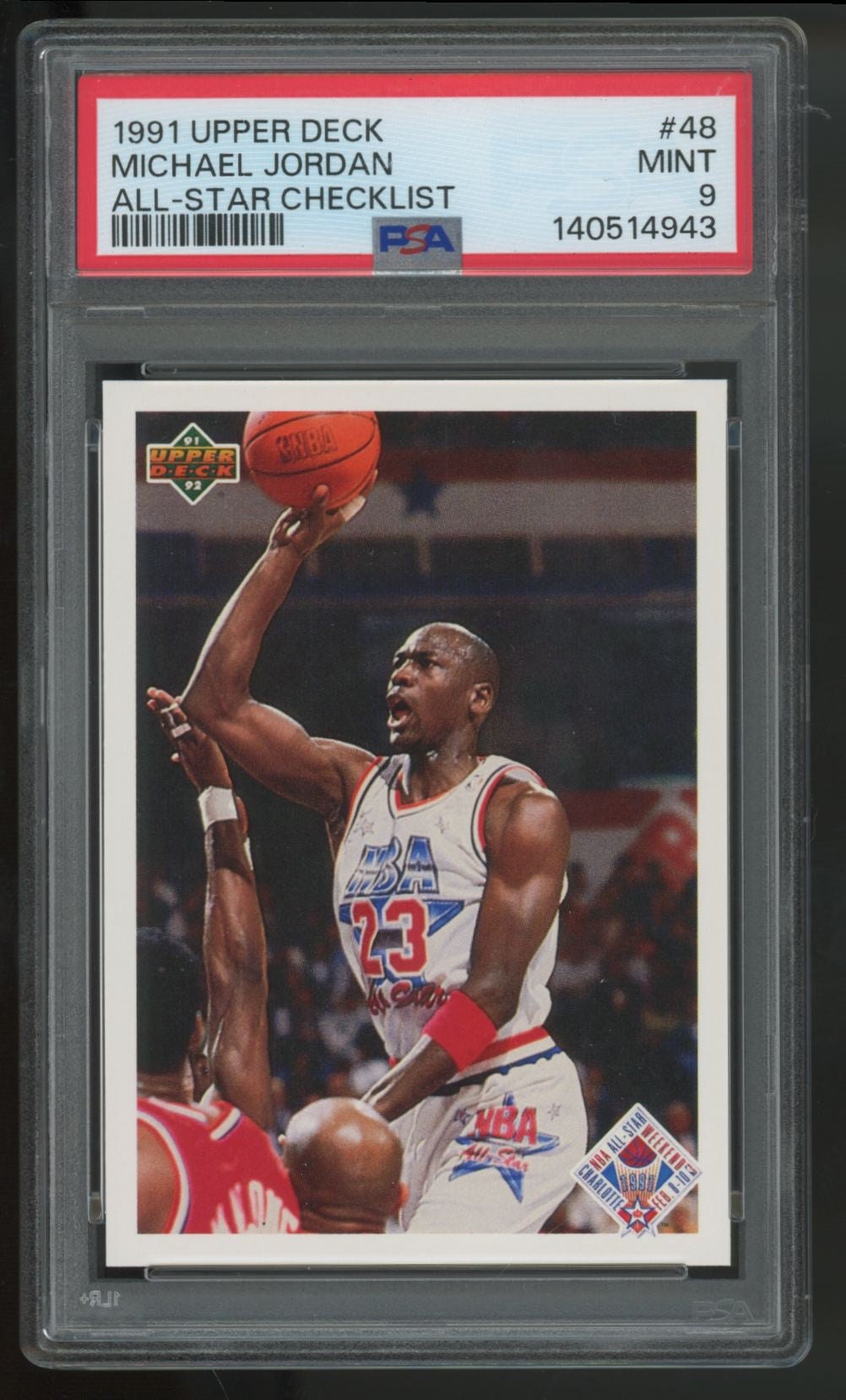 1991-92 Upper Deck Michael Jordan All-Star Checklist #48 PSA 9