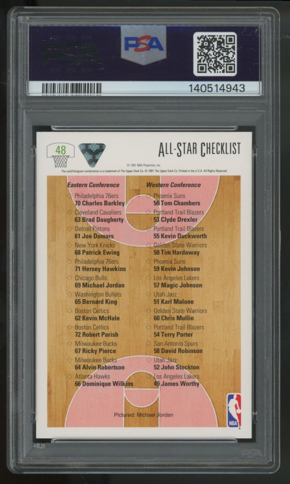 1991-92 Upper Deck Michael Jordan All-Star Checklist #48 PSA 9
