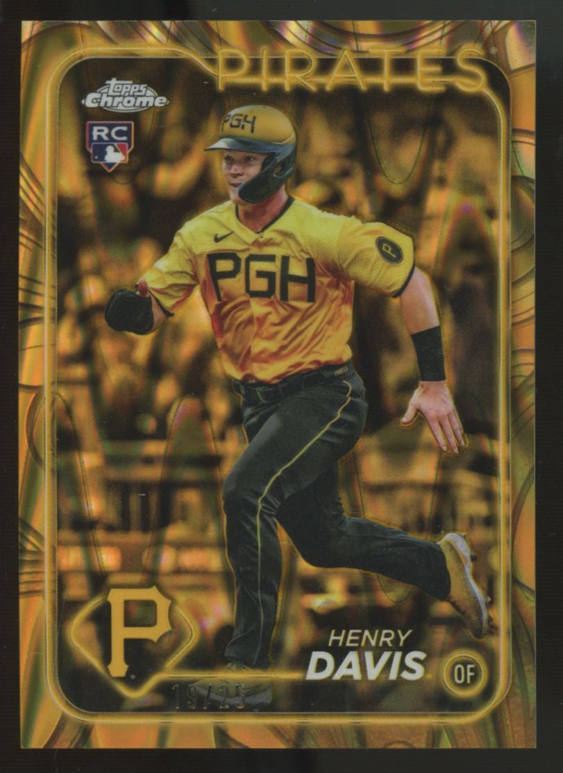 2024 Topps Chrome Gilded Henry Davis RC Gold Raywave Refractor /25 #88