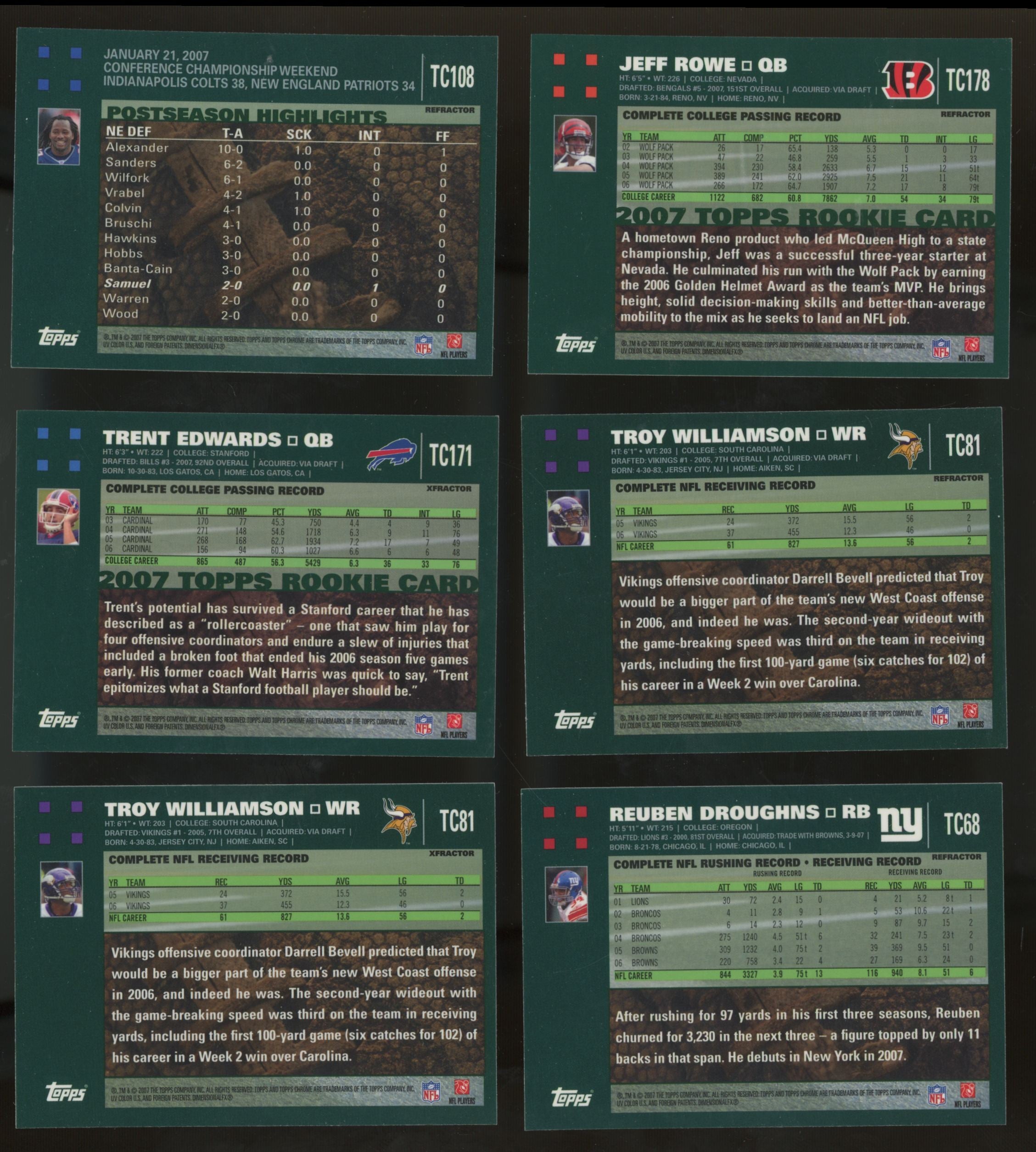 1990s-2010s Topps/Bowman Football Refractors (Lot of 66)
