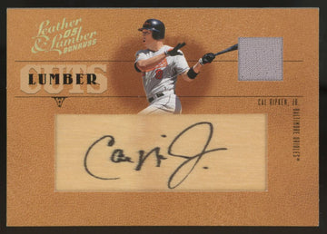 2005 Donruss Leather And Lumber Cal Ripken Jr. Cuts Patch Auto Bat Relic /60