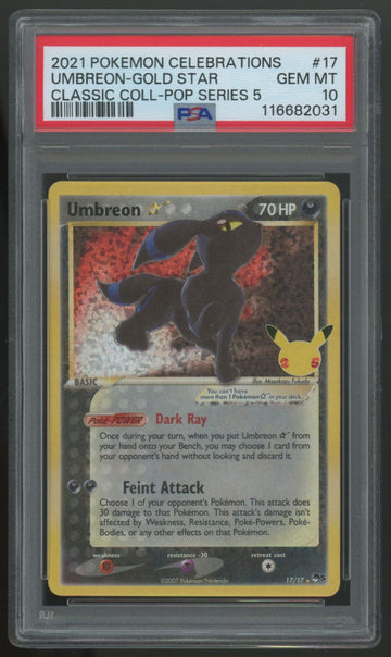 2021 Pokemon Umbreon Gold Star Celebrations Holo #17 PSA 10