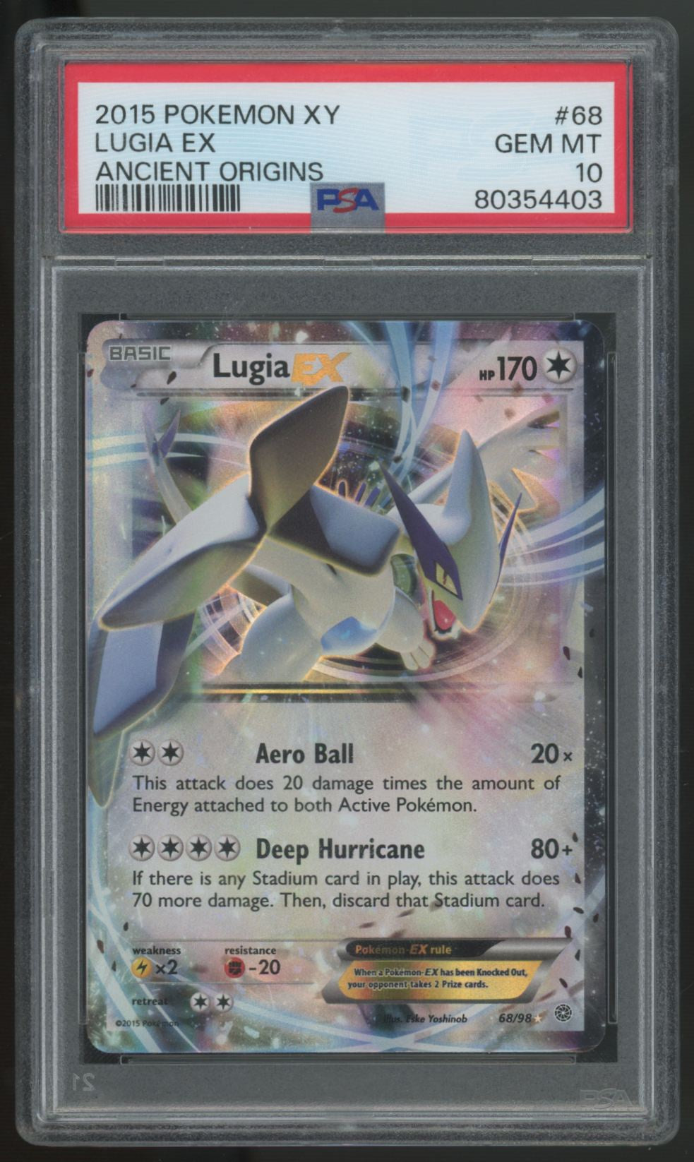 2015 Pokemon Lugia EX Ancient Origins Holo #68 PSA 10