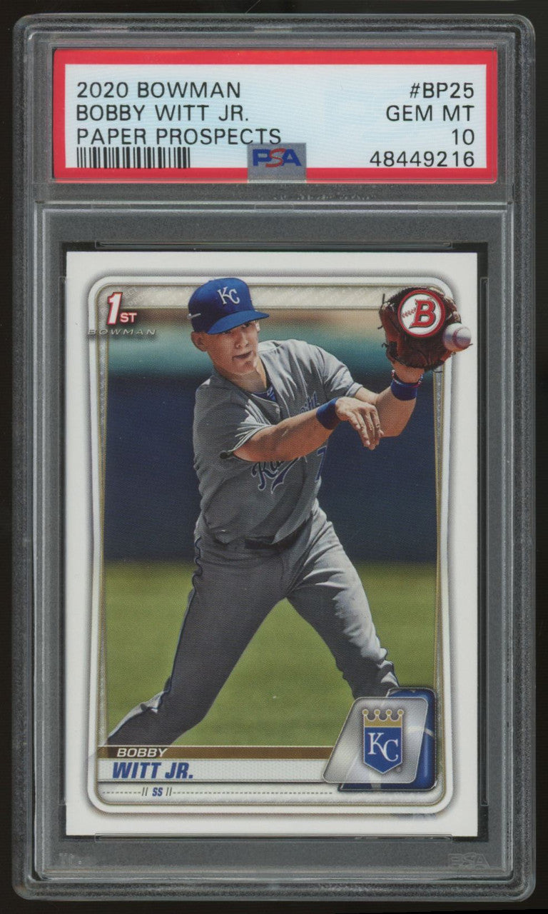 2020 Bowman Bobby Witt Jr. 1st Paper #BP25 PSA 10