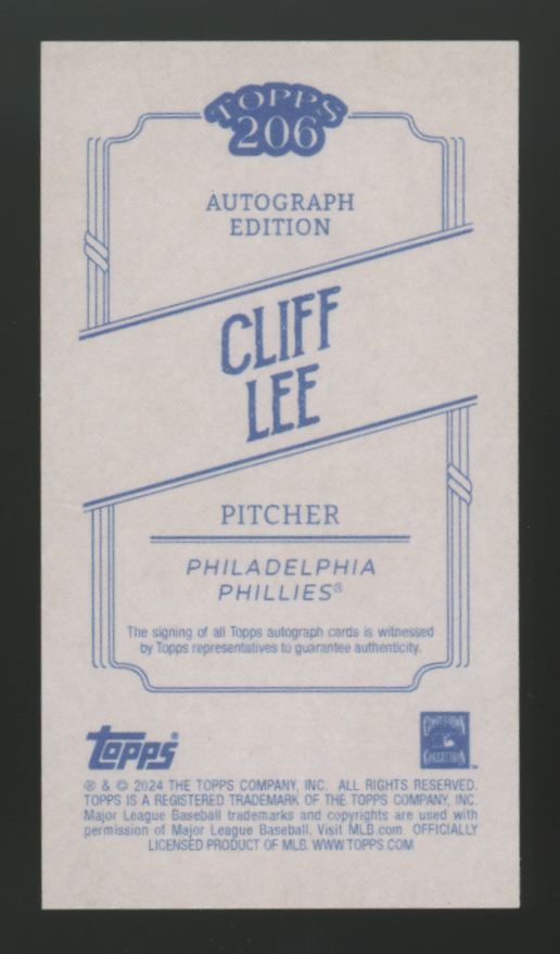 2024 Topps 206 Cliff Lee Mini Auto