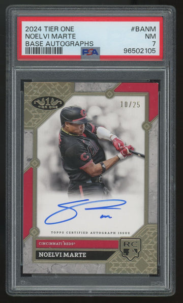 2024 Topps Tier One Noelvi Marte RC Tier 3 Auto /25 #BA-NM PSA 7
