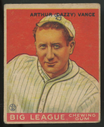 1933 Goudey Arthur "Dazzy" Vance #2 Poor / Paper Loss (MK)