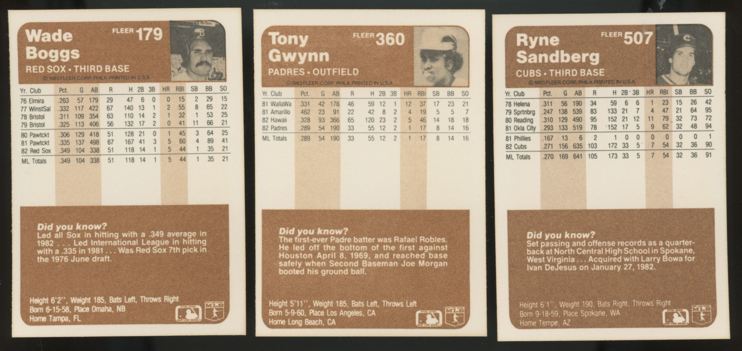 1983 Fleer Baseball Complete Set NM