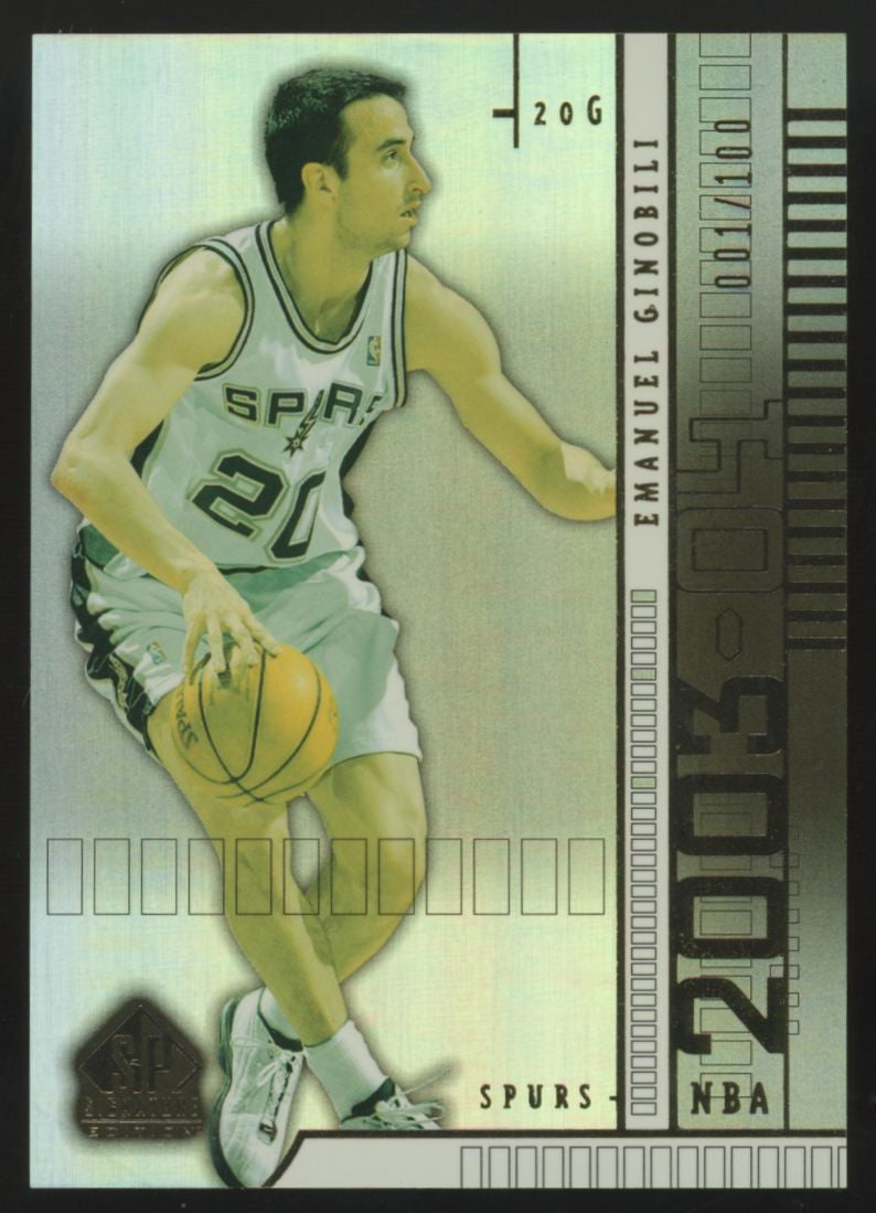 2003-04 UD SP Signature Edition Emanuel Ginobili Gold Refractor /100 #87