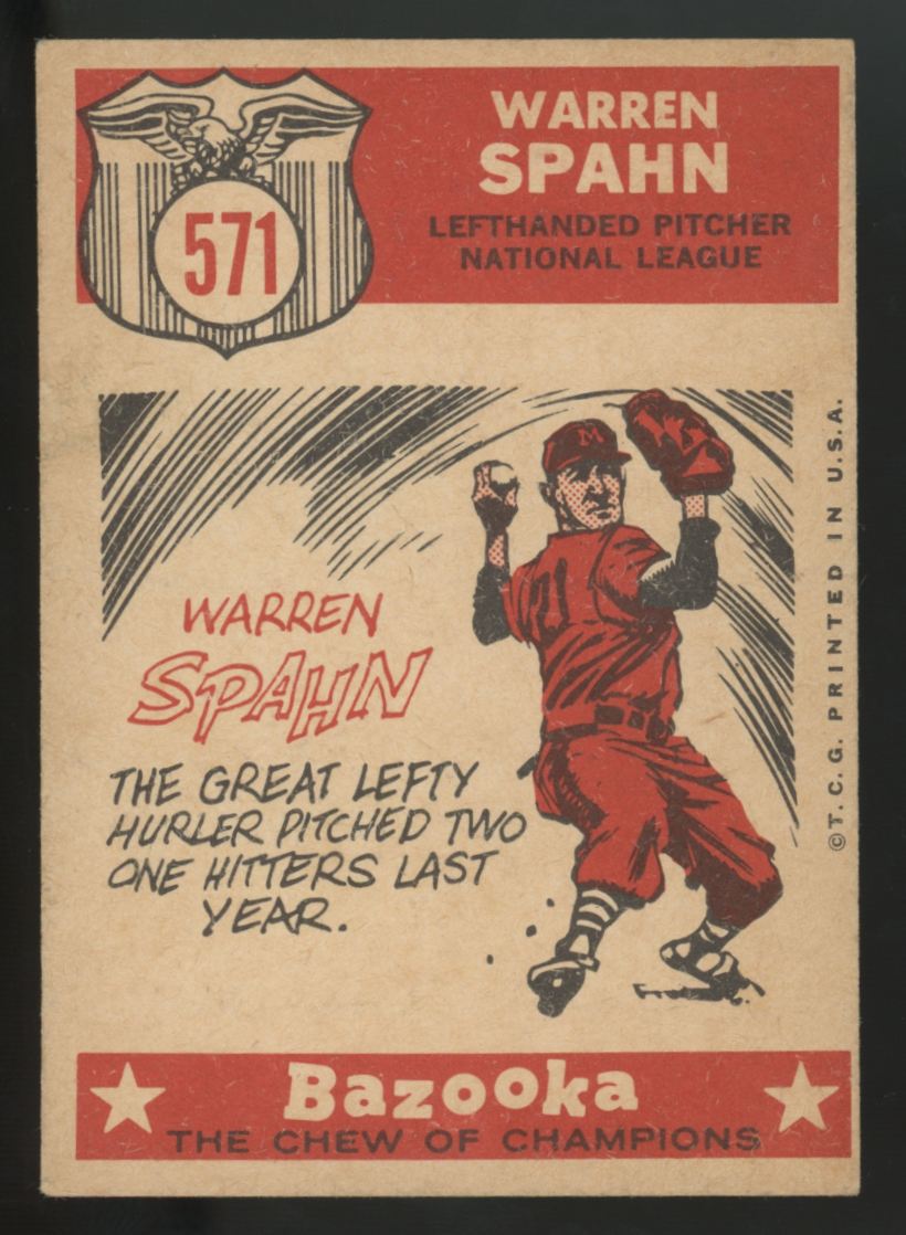 1959 Topps Warren Spahn All Star #571 EX
