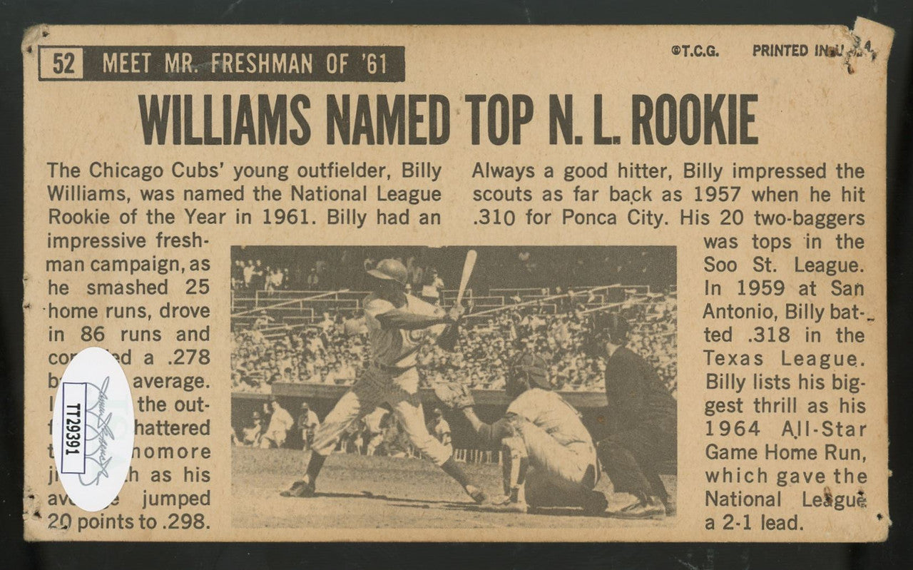 1964 Topps Giants Billy Williams #52 Signed Auto JSA