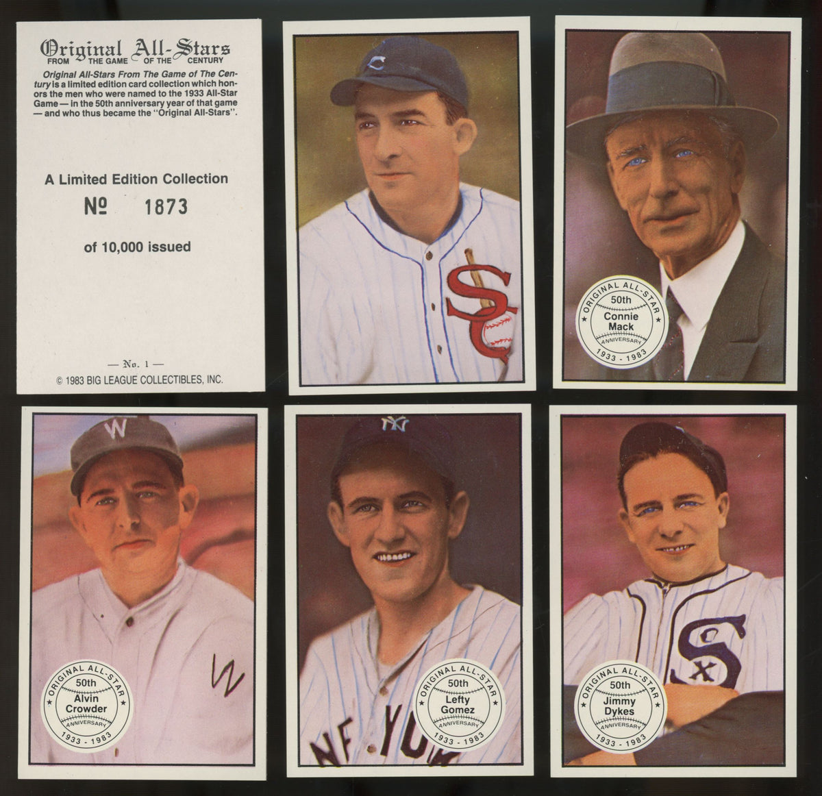 1983 Big League Collectibles Original All Star Baseball Complete Set (40/40) "A"