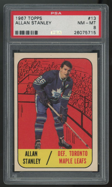 1967-68 Topps Allan Stanley #13 PSA 8