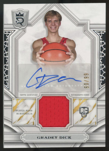2023-24 Topps Royalty Gradey Dick RC Patch Auto RPA /99 #RA-GD