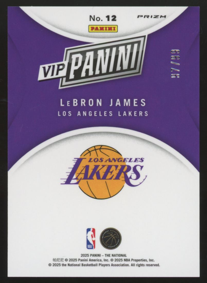 2025 Panini The National VIP LeBron James Red Ice /99 #12