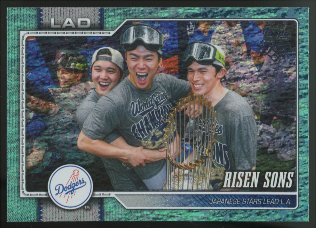 2026 Topps Series Two Los Angeles Dodgers Risen Sons Aqua Holo Foil #642