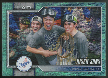 2026 Topps Series Two Los Angeles Dodgers Risen Sons Aqua Holo Foil #642