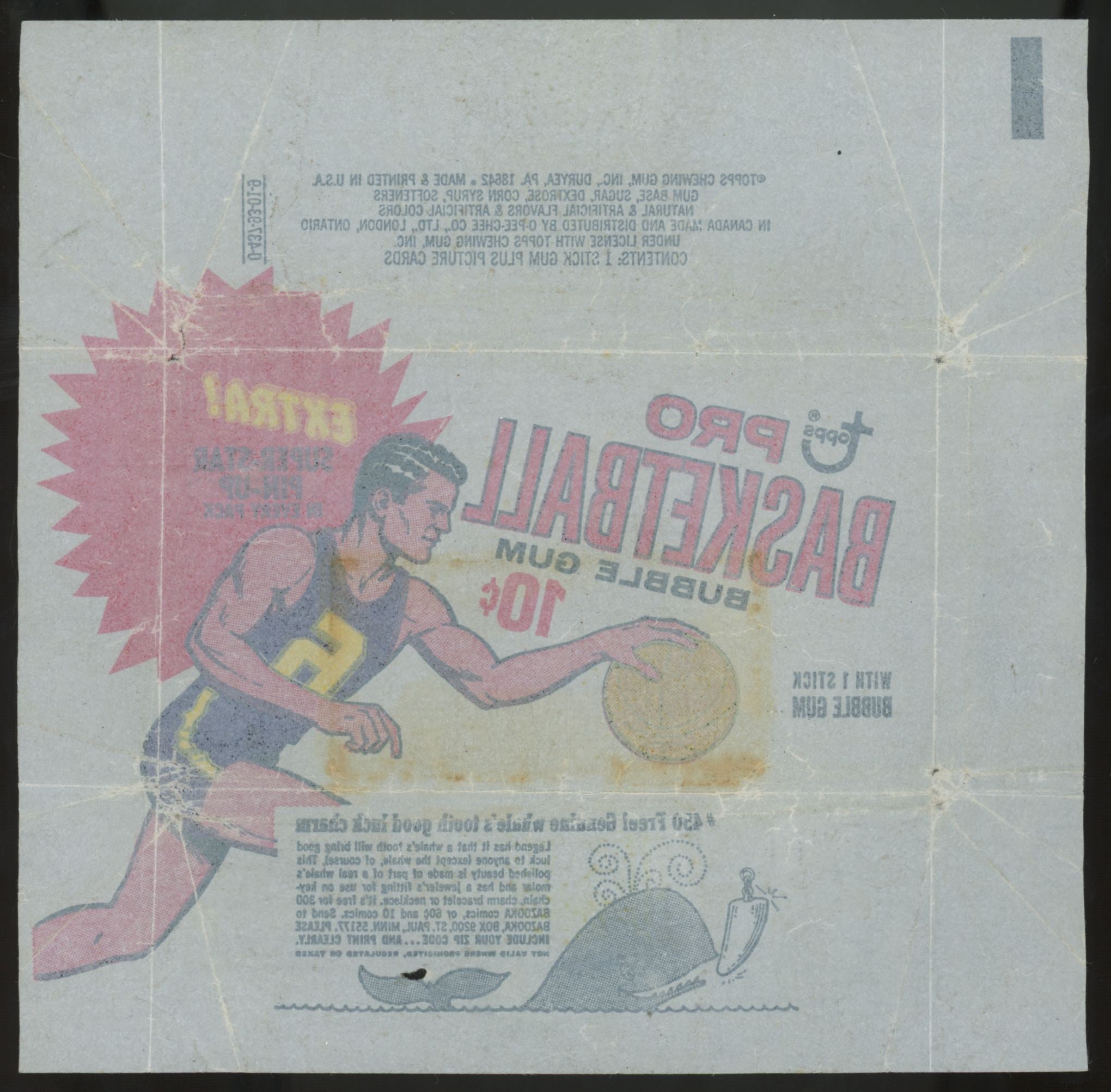 1969-70 Topps Basketball Wrapper (Whale Tooth Version)