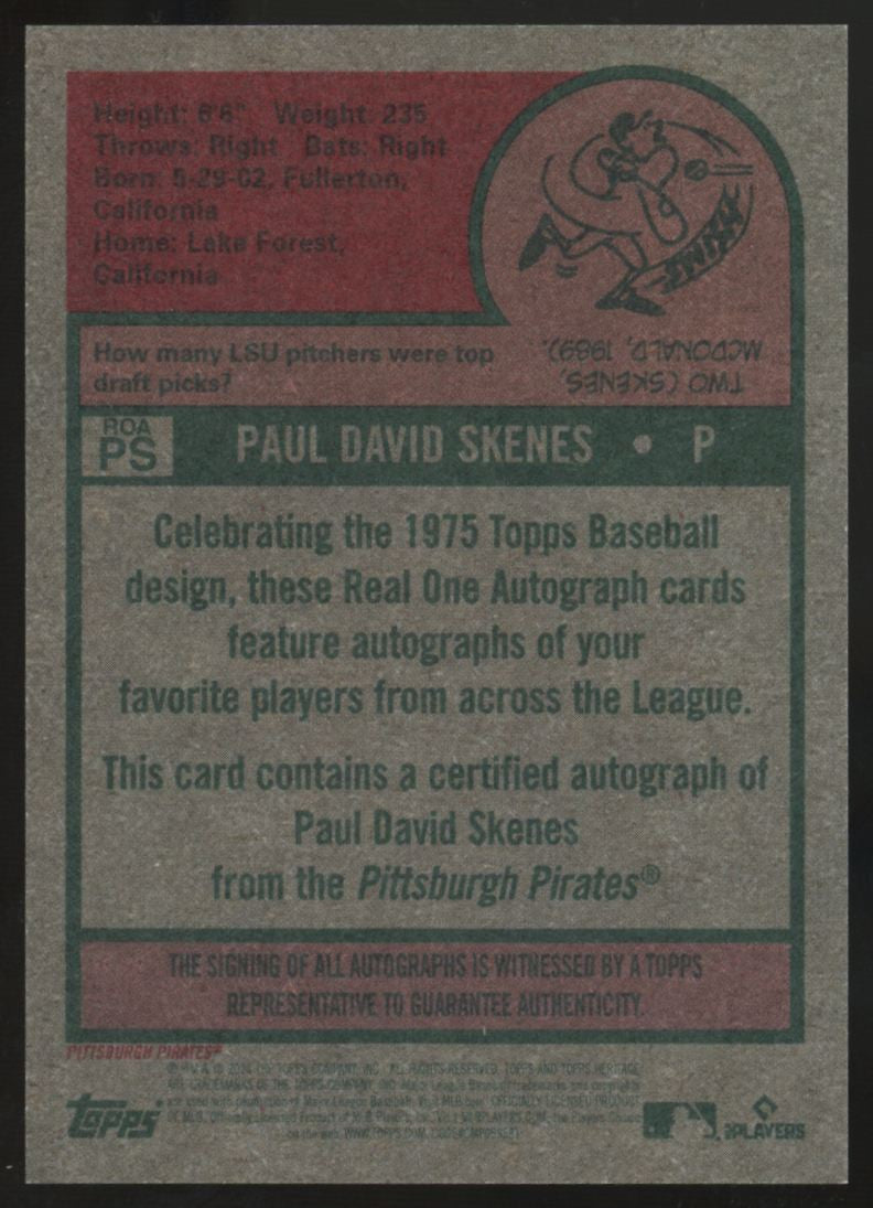 2024 Topps Heritage Paul Skenes RC Real One Auto #ROA-PS