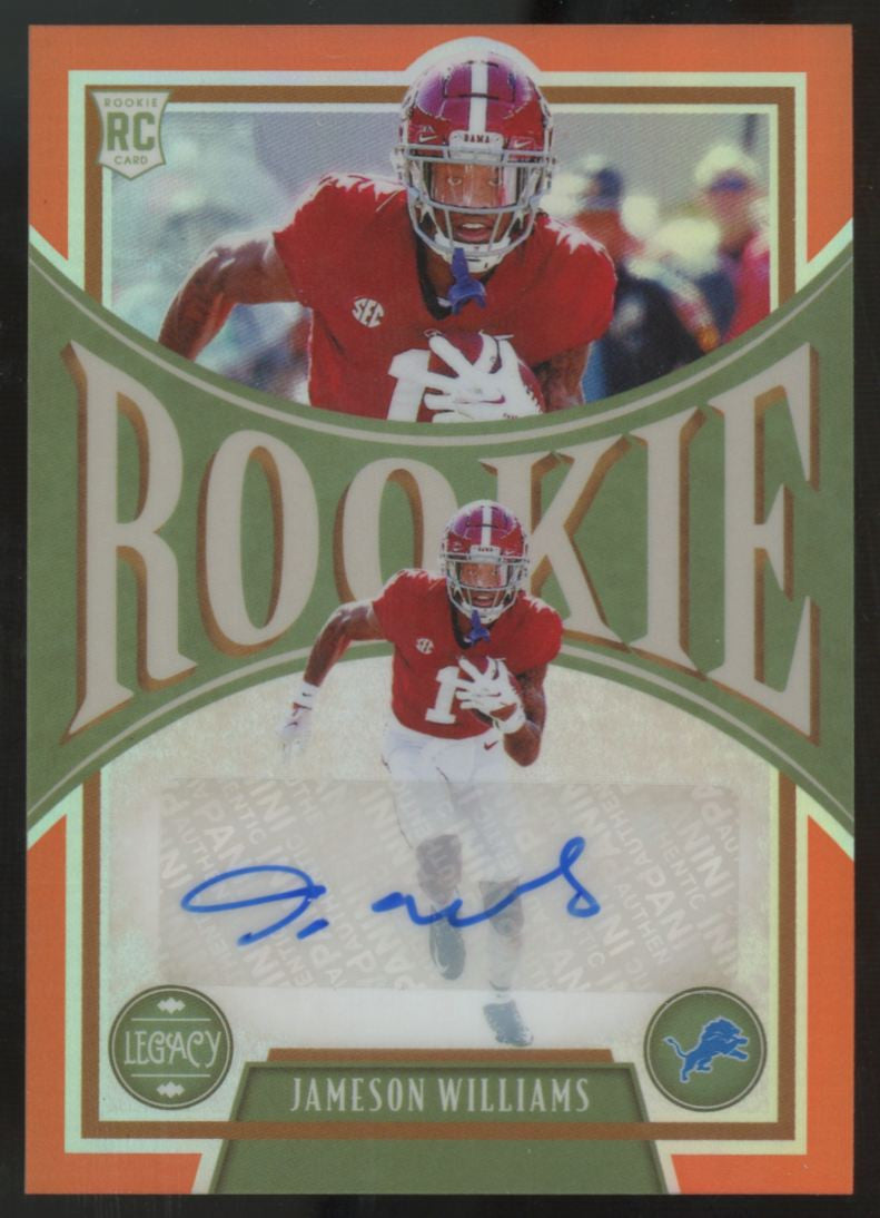 2022 Panini Legacy Jameson Williams RC Premium Penmanship Orange Auto /75 #150